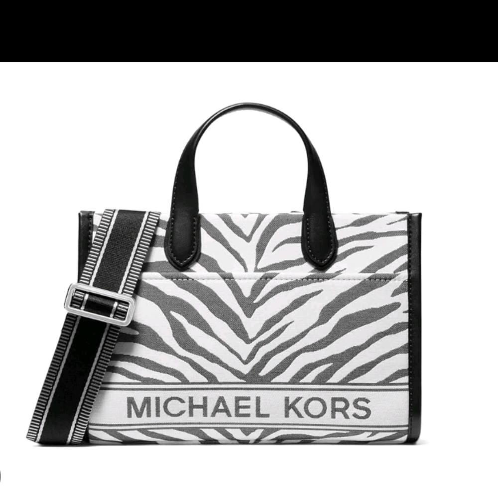 Nwt Michael Kors Gigi Black and White Zebra Purse Satchel
